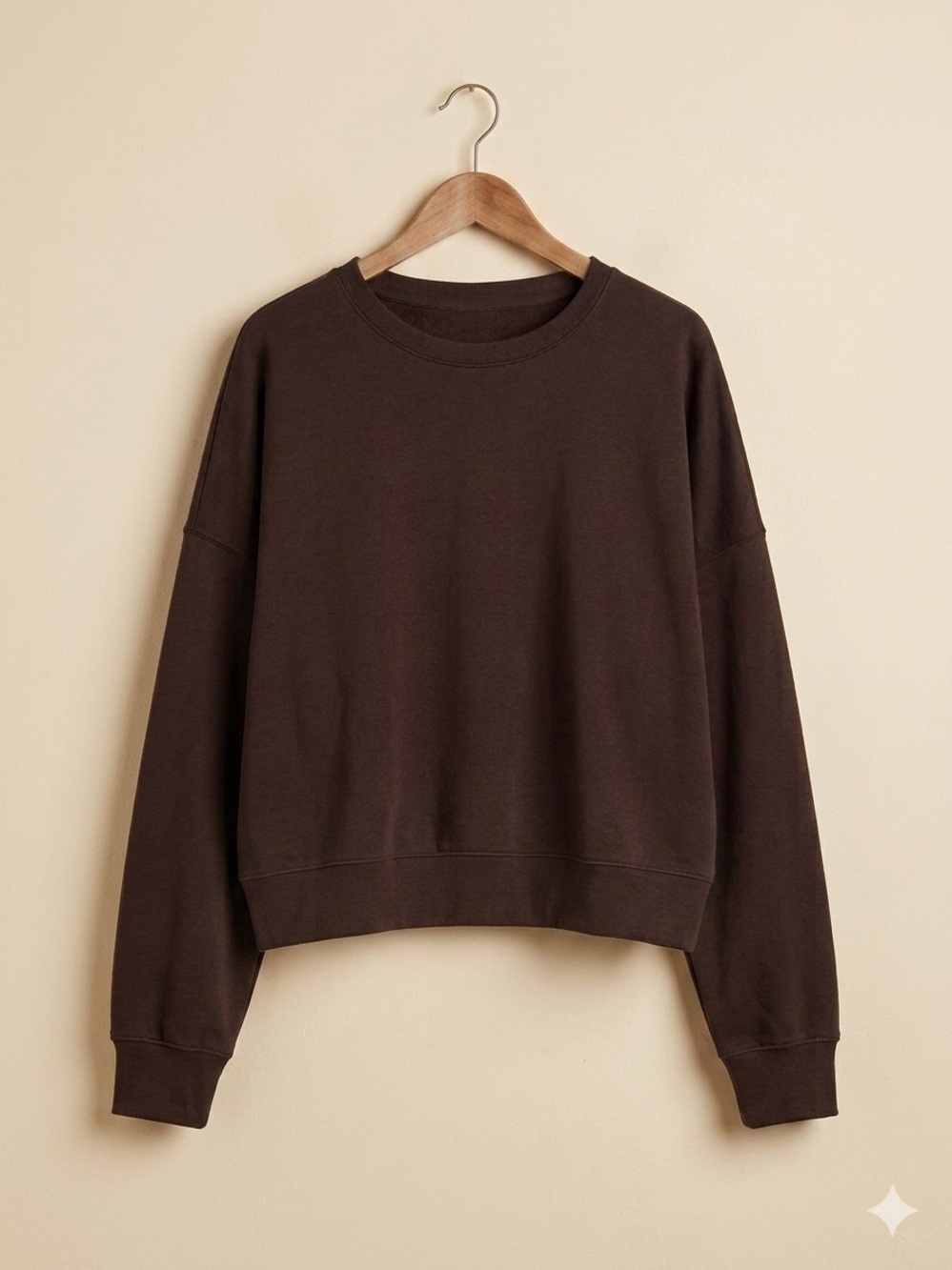 🏷️ H&M Basics Slouchy Oversized Crewneck Sweatshirt – Rich Brown XL